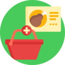 food,food and restaurant,ui,interface,commerce and shopping,commerce,restaurant,dinner,meals,tray,lunch,chicken,ticket,shopping basket,order food